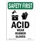 Signmission OSHA Sign, Acid Wear Rubber Gloves W/ Symbol, 18in X 12in Aluminum, 12" W, 18" H, Portrait OS-SF-A-1218-V-11026 - alternate 1